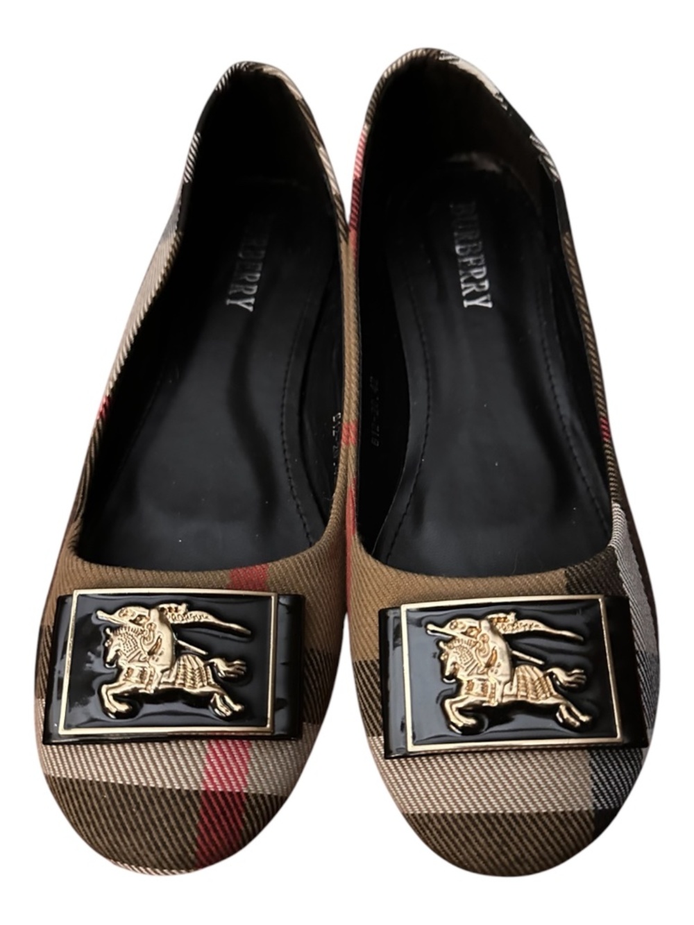 Plaid Beige Flat Women's Shoe Size 42 New